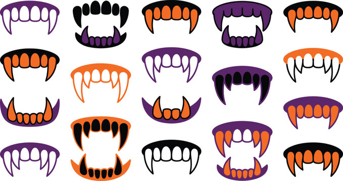 Halloween vampire teeth set diverse designs for costumes parties and spooky decorations