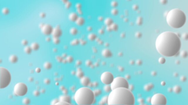 A short video featuring an animated background of thousands of white bubbles floating in a blue sky.