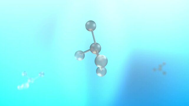 Zirconium Molecule or Particle Spinning over Blue Background