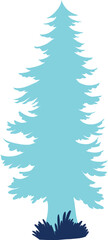 Obraz premium Modern Evergreen Pine Tree Illustration with Grass Base Minimal Nature Graphic