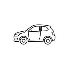 Fototapeta premium Minimalist Line Art Vector Illustration of a Car's Front Side Profile