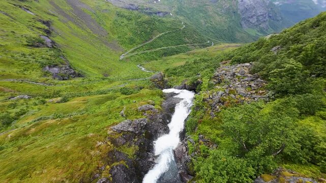 waterfall in the mountains