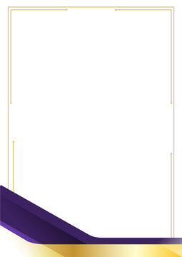 elegant premium certificate background layout with violet gold polygonal shape