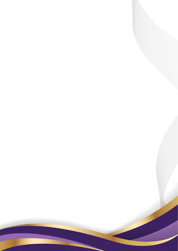 modern diploma certificate background design with violet gold ribbon