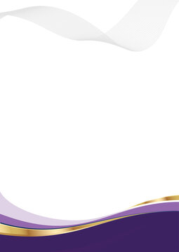 elegant certificate background layout with purple gold wave