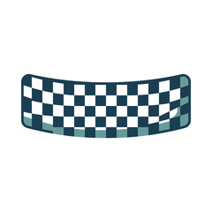 Obraz premium Curved racing checkered flag symbolizing victory and finish line