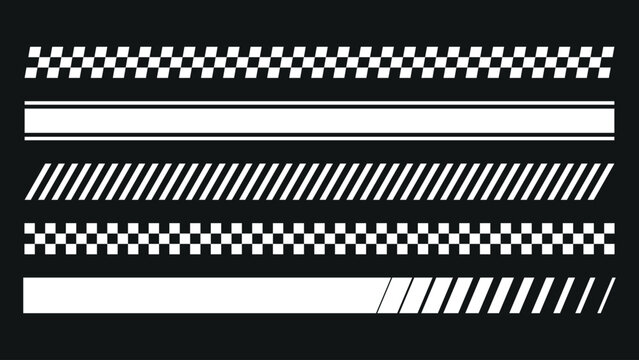 Dynamic racing stripes collection bold graphic elements for automotive and design projects