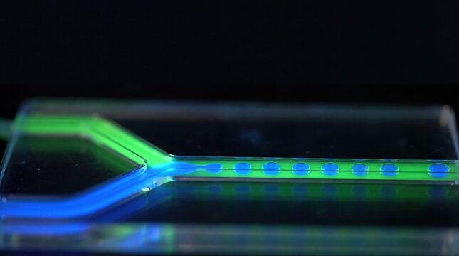 microfluidic device generating droplets with immiscible fluid streams in high fidelity