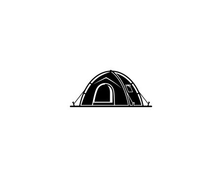 Minimalist Camping Tent Silhouette Artwork Vector