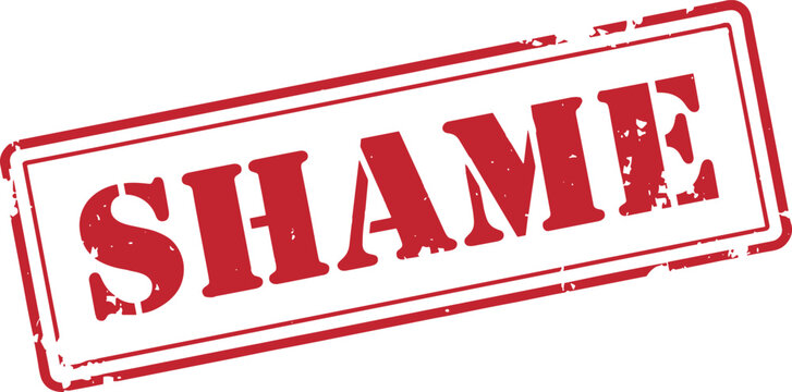 Shame red rubber stamp with vintage grunge style for social concept messaging