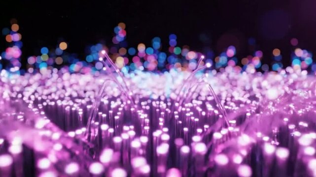 Vivid Fiber Optic Light Display with Dynamic Colors.