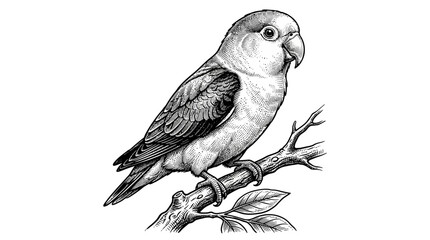 Fototapeta premium Colorful Parrot Sitting on Branch.