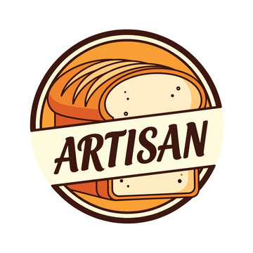 Artisan bakery logo emblem featuring a fresh loaf of sliced bread.