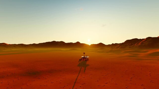 Mars rover is conducting exploration(3D software Lumion makes non-AI)
