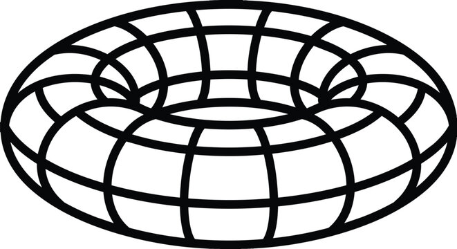 Torus wireframe grid showing geometric donut shape