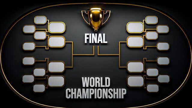 World championship tournament bracket template with final match layout