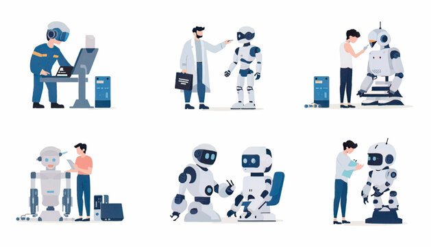 AI data analysis illustration featuring dashboards, charts, business intelligence, machine learning visualization, and digital analytics for modern decision making