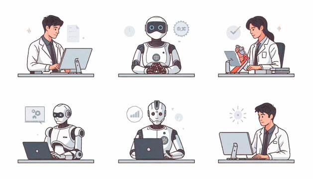 Machine learning illustration showing artificial intelligence concepts, neural systems, digital analysis, and advanced computing technology for future innovation