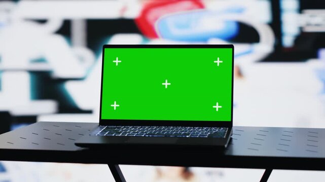Laptop copy space sits beside social network applications, providing an editable screen for web design, user interface, mobile communication and online connection.