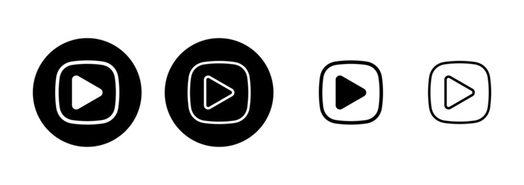 Play icon logo design. Play button sign and symbol