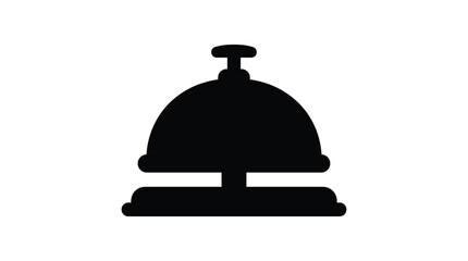 food dome cover silhouette black white background icon symbol restaurant dish meal © Ataullah