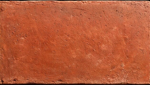 Red, rectangular, textured brick with rough surface and slightly worn edges