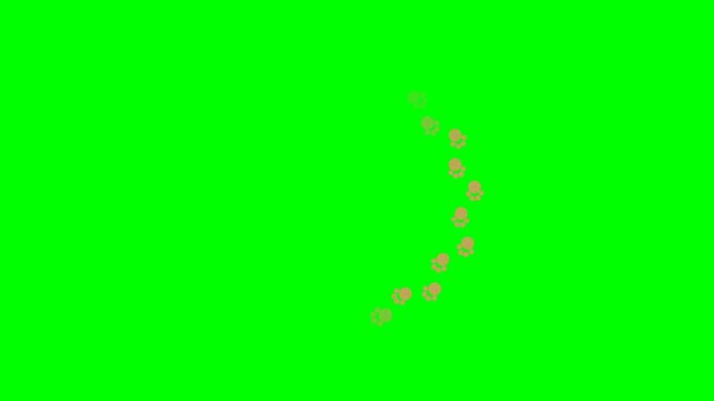 Paw prints loading animation icon moving in a circular motion