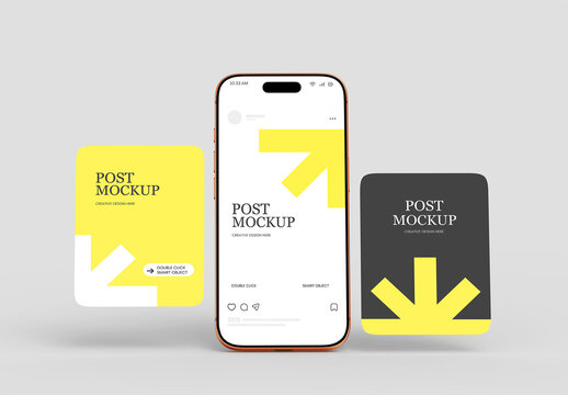 Social Media Post and Smartphone Screen Mockup