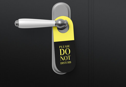 Hanging Door Sign Mockup on Dark
