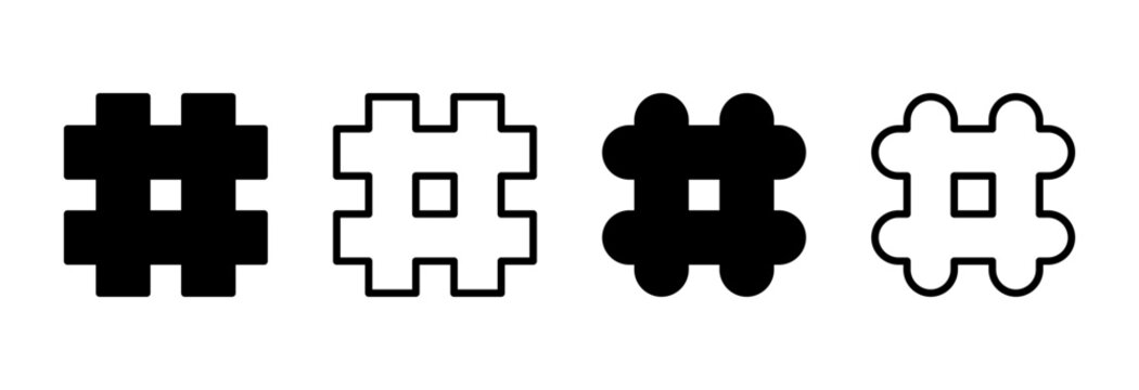 Hashtag icon symbol for apps and websites. hashtag sign and symbol