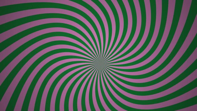 Green and pink spiral hypnotic pattern rotating in a continuous loop