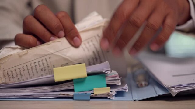 Attorney Managing Legal Documents and Organizing Case Files in Law Office