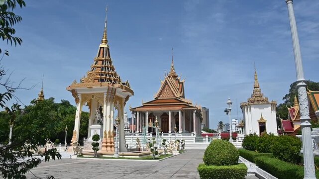 Silver pagoda inside the Royal Palace in cambodian capital Phnom Penh, Cambodia