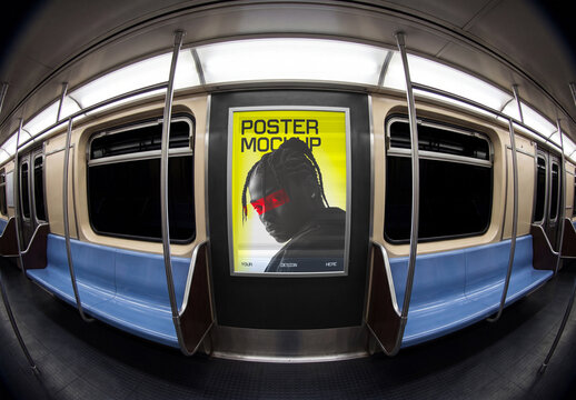 Subway Train Poster Mockup