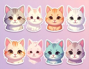 Fototapeta premium Dog and cat cute stickers