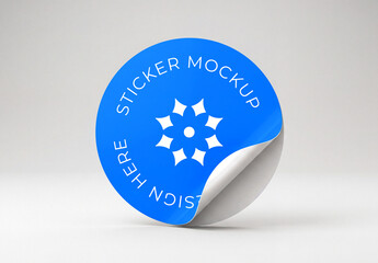 Round Sticker Label Mockup