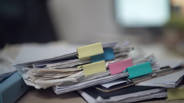 Legal Documents and Case Files Organized on Lawyer Office Desk