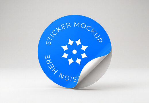 Round Sticker Label Mockup