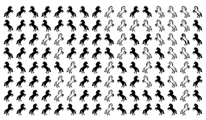 Rearing Stallion Vector Icon Pack Horse Silhouette EPS10 © Abu