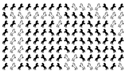 Majestic Rearing Horse Outline Vector Icon Collection © Abu