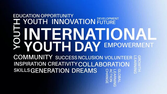 International Youth Day I Kinetic Typography Text Animation Modern Motion Graphics Dynamic Title 4K