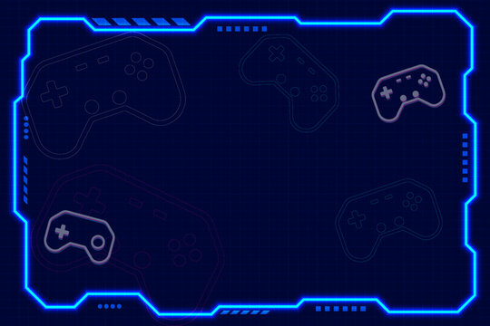 Retro 8-bit pixel art arcade screen featuring blue HUD grid interface, press start button. Perfect for gaming UI and nostalgic retro game assets.