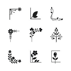 Fototapeta premium Minimalist floral sprig icon in a geometric diamond frame isolated on white