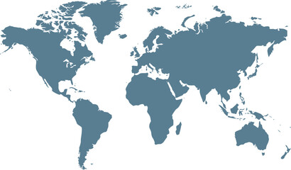 Blue world map silhouette vector design for global business travel and geography education. Vector Illustration © MstSima
