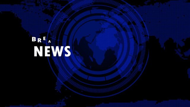 "Professional Breaking News broadcast animation featuring a bold BREAKING NEWS title...