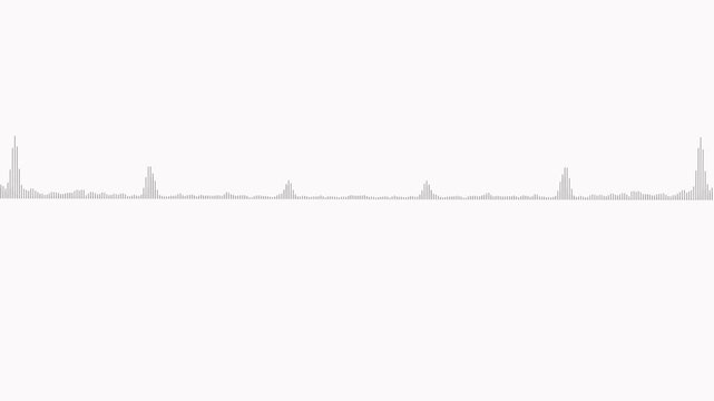 "Minimal horizontal line audio spectrum animation with thin glowing bars that react dynamically to music, smooth frequency visualization...