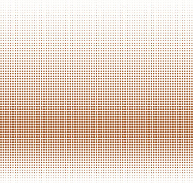 Halftone square pattern with copper brown gradient, geometric pixel art background, abstract metallic dot texture for modern graphic design, seamless transition vector illustration