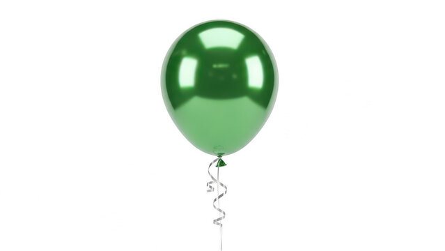 Single metallic green balloon with metallic celebration birthday