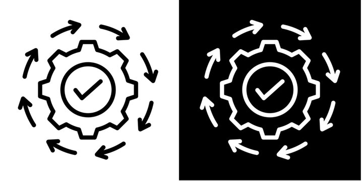 Customer Cycle Icon Set White Style Collection