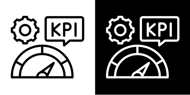 Kpi Dashboard Icon Set White Style Collection
